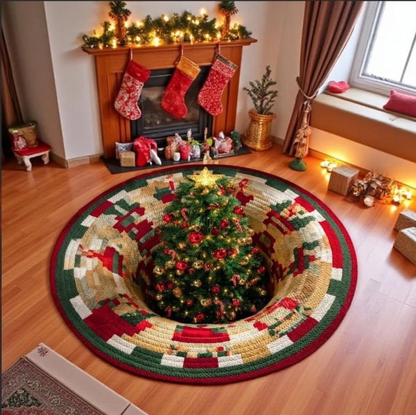 πππ 3D Illusion Holiday Rug