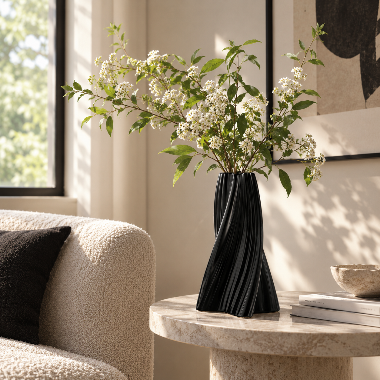 Black Cross Ceramic Vase