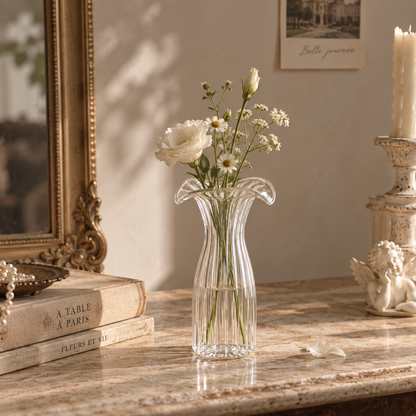 Flared Rim Slim Waist Glass Vase