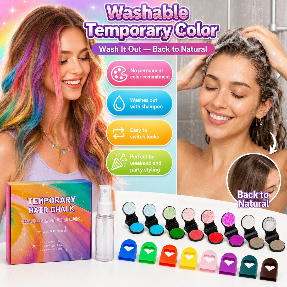 🌈Hair Chalk Applicator Set