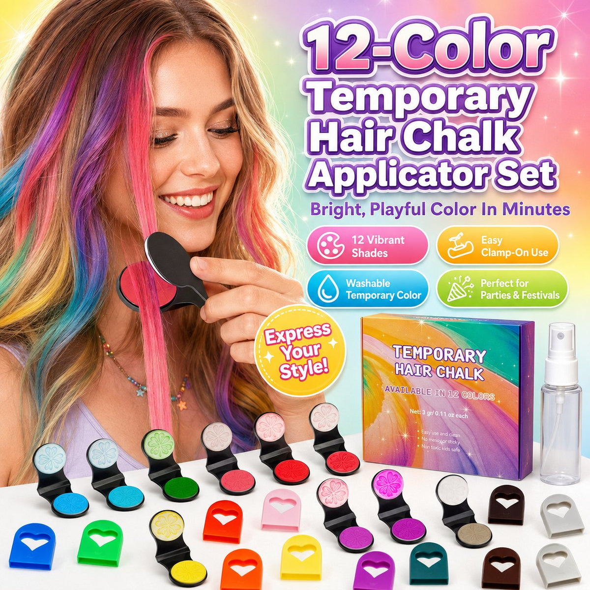 🌈Hair Chalk Applicator Set